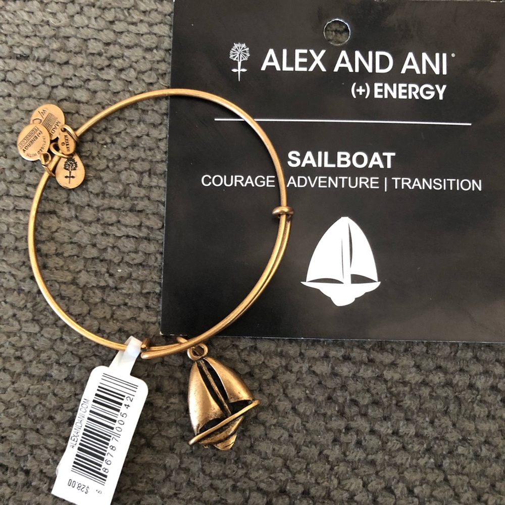 NWT Alex and Ani Sailboat Expandable Wire Bangle